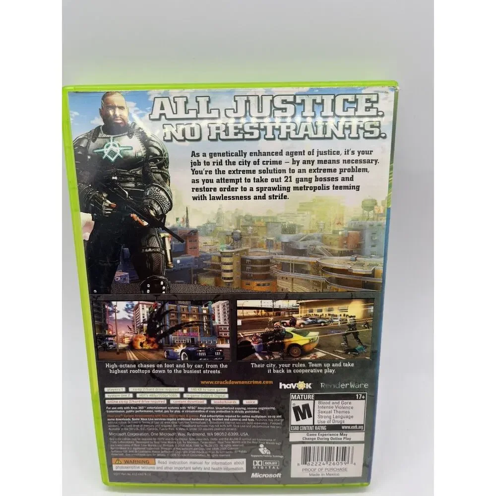 Crackdown (Microsoft Xbox 360, 2007) Complete w/Manual & Tested